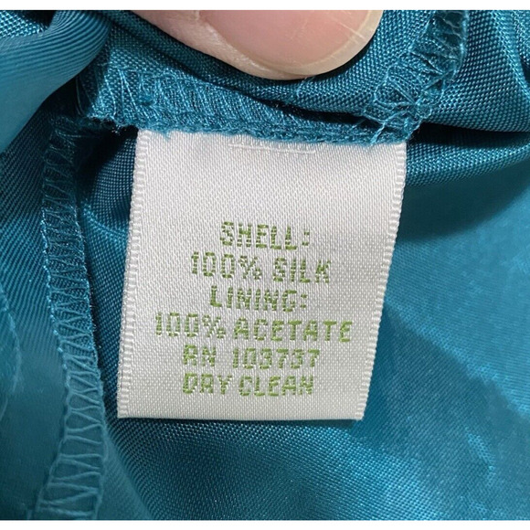 Donna Morgan size 6 Teal Blue Silk Chiffon Cocktail Party Dress Flowing Romantic - Picture 6 of 7